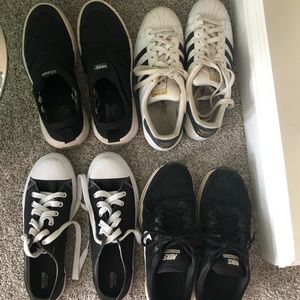 4 pairs-vans, adidas, Nike, target brand converse